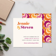 Meio século Geométrico Casamento Floral Púrpura La