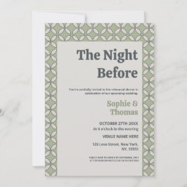 Convite Meio século Mod Retro Wedding Olive Green