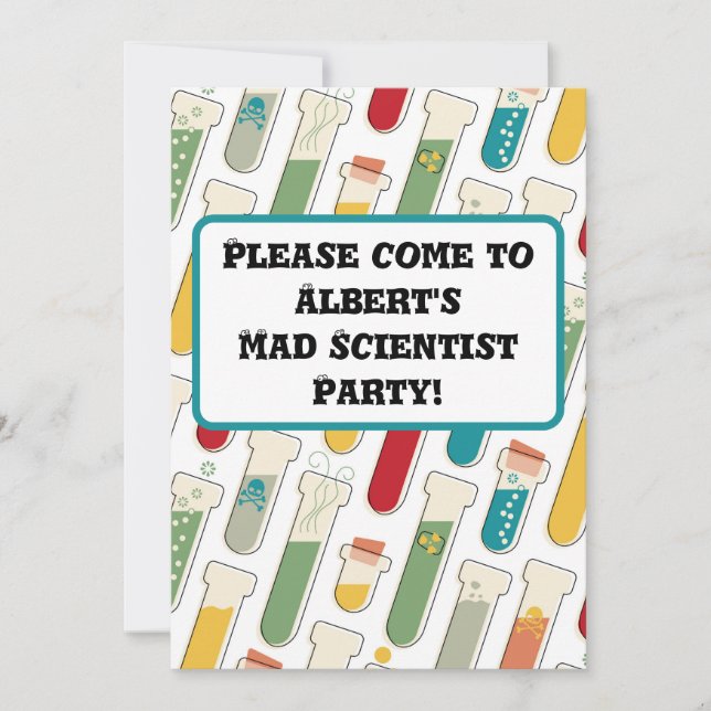 Convite Meio século Moderno de Teste de Química - Tiras do (Frente)