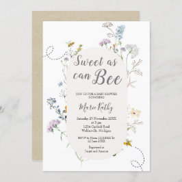 Convite Mel Bonito Como O Chá de fraldas De Flor Selvagem
