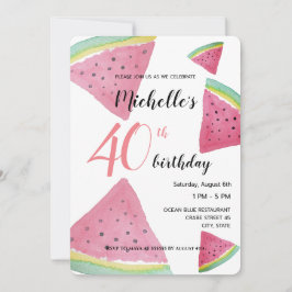 Convite Melancia Aquarela Pintura manual