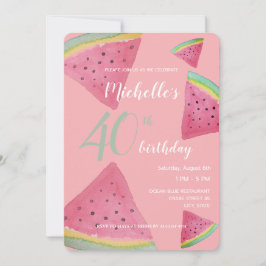 Convite Melancia Aquarela Pintura manual