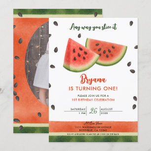 Convite Melancia De Qualquer Jeito que Corte Aniversário d