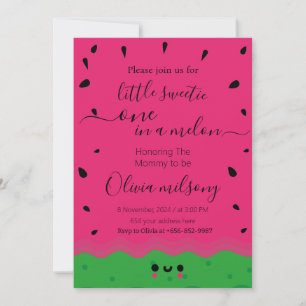 Convite melancia little sweetie aquarela uma em um melo