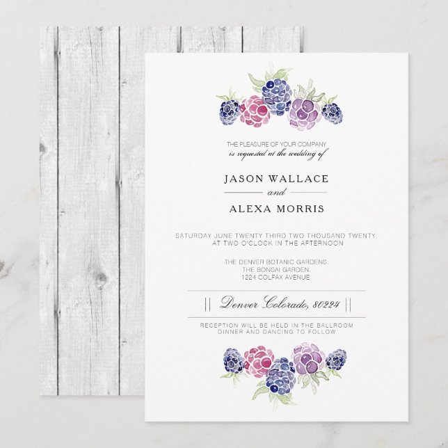 Convite Melancia Minimalista | Casamento Elegante (Frente/Verso)