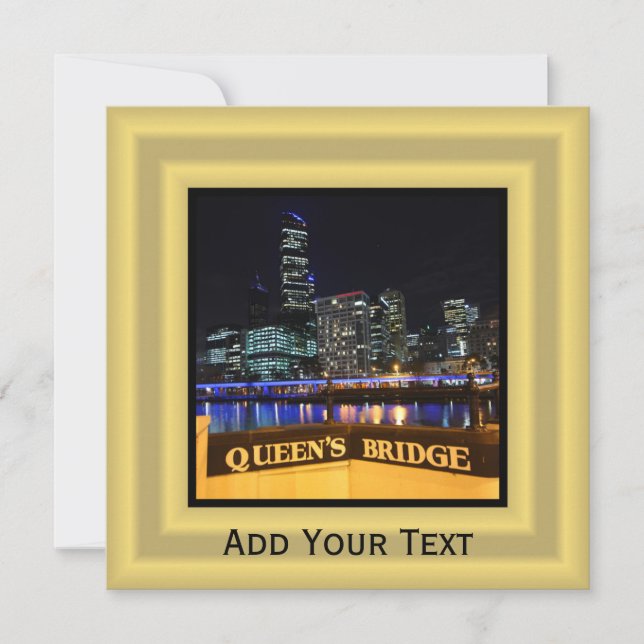 Convite Melbourne Austrália CDB Luzes sobre a Ponte da Rai (Frente)