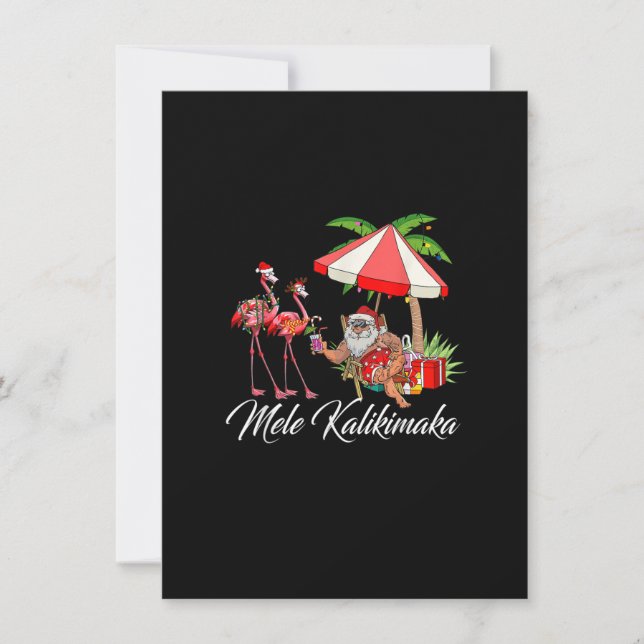 Convite Mele Kalikimaka Aloha Papais noeis Flamingo Havaia (Frente)