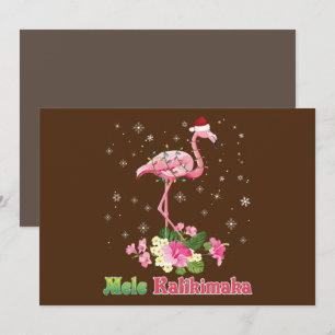 Convite Mele Kalikimaka Flamingo Papai Noel Natal Alegre