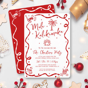 Convite Mele Kalikimaka Mão Desenhada Rabiscos Natal