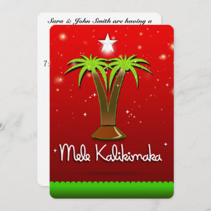 Convite Mele Kalikimaka Palm Tree para Xmas