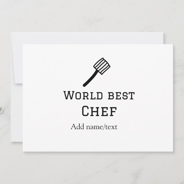 Convite Melhor chef do mundo adicionar nome texto cozinhar (Frente)