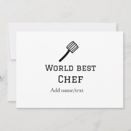 Convite Melhor chef do mundo adicionar nome texto cozinhar