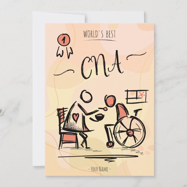 Convite Melhor CNA do Mundo - Presente Assistente de Enfer (Frente)