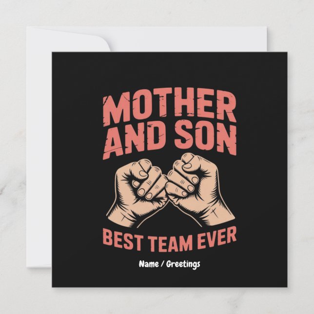 Convite Melhor Equipe de Mãe e Filho De Dia de as mães Fel (Frente)