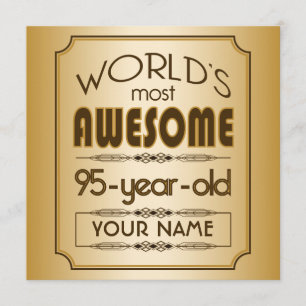 Convite Melhor Fabuloso do Mundo de Celebração de 95 Ano