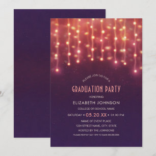 Convite Melhor Festa de formatura 2020 Luzes de cadeia de