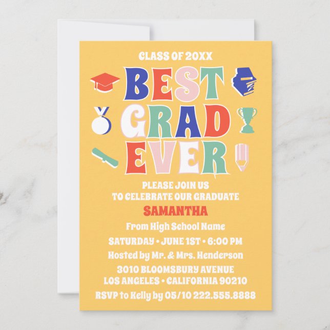 Convite Melhor Formando Retroativa Festa de formatura Amar (Frente)