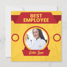 Convite Melhor Funcionário Amarelo Da Placa De Prêmio Mês