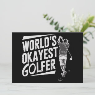Convite Melhor Golfista do Mundo Engraçado Amante do Golfe