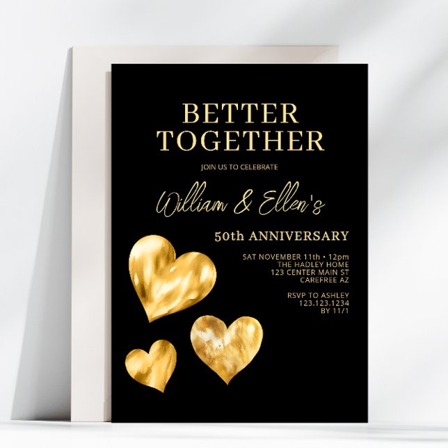 Convite Melhor Juntos 50º Aniversário de Casamento (Criador carregado)
