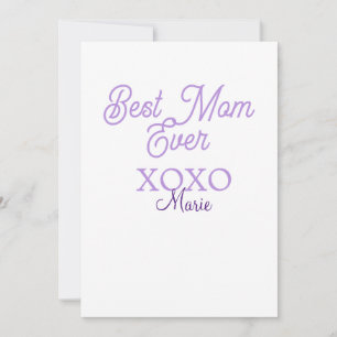 Convite melhor mãe de sempre xoxo nome roxo elegante dia d