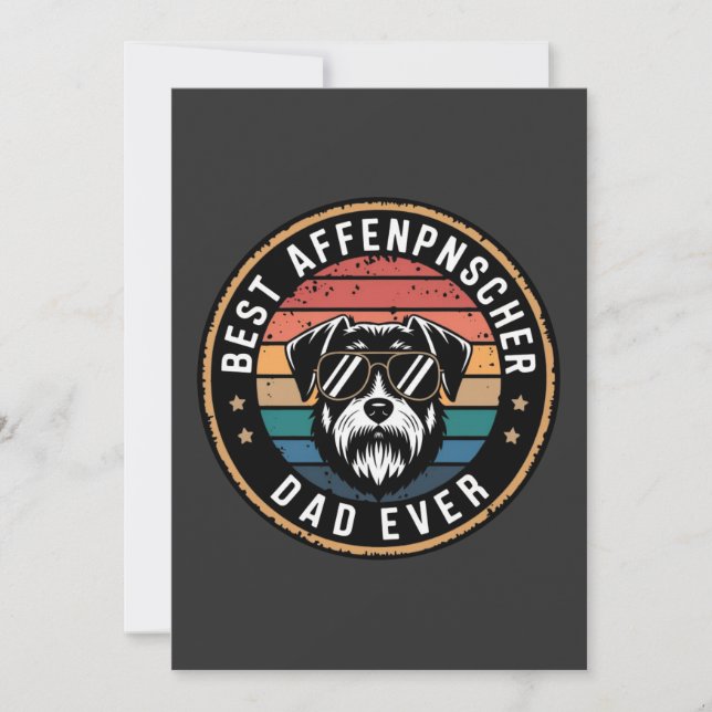 Convite Melhor Pai Affenpnscher Cão Engraçado (Frente)