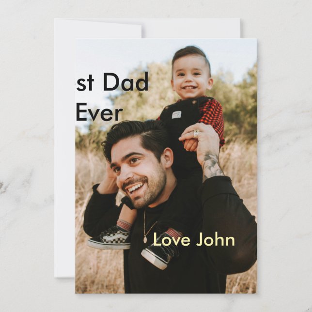 Convite Melhor pai do mundo presente para o pai foto nome  (Frente)