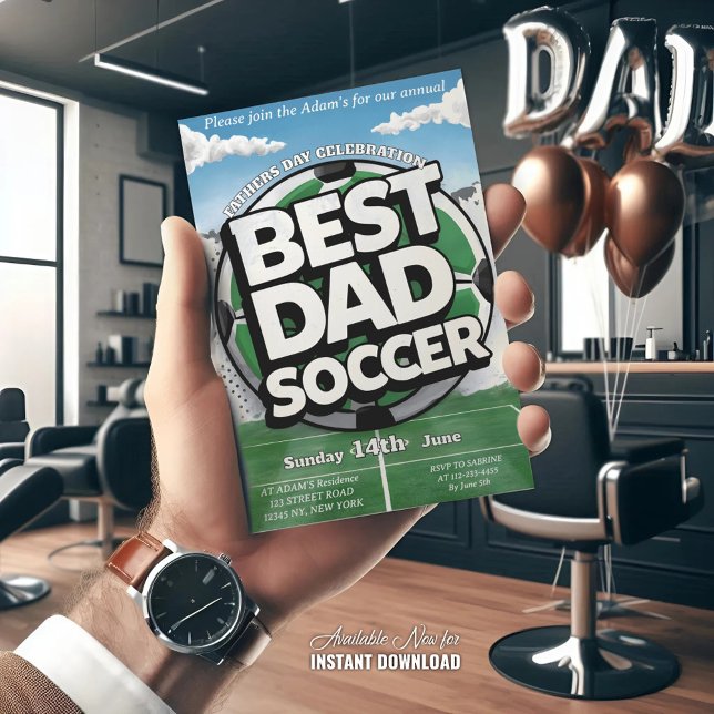 Convite Melhor Papai grafite de futebol dia dos pais Feria (Criador carregado)