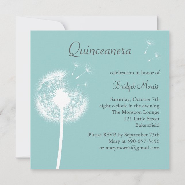 Convite Melhores Desejos! (turquesa) (Frente)