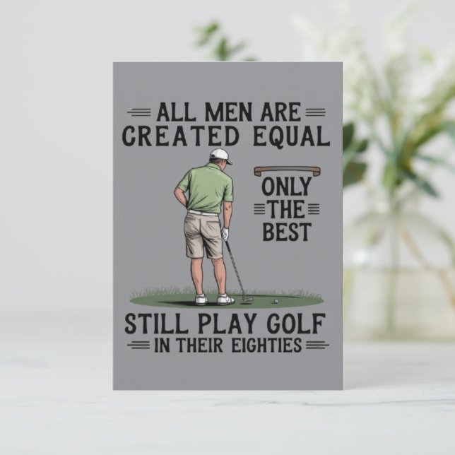 Convite Melhores Homens Jogam Golfe Anos 80 Golfe Divertid (Em pé/Frente)