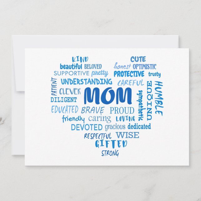 Convite Melhores qualidades de mãe e características de mã (Frente)