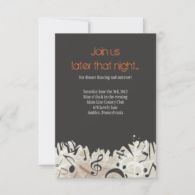 Convite MELODY do Bar TORAH Bat Mitzvah (Frente)