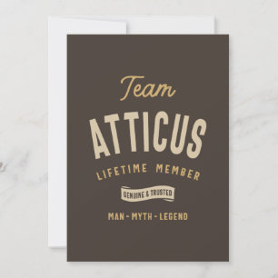 Convite Membro Vitalício da Equipe Atticus Nome Personaliz
