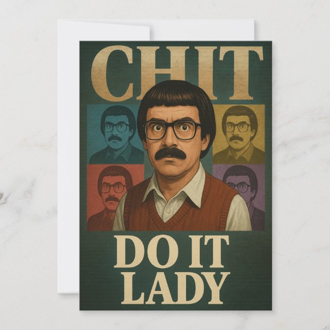 Convite Meme da Dama Faça – Design de Citação Retro Divert (Frente)