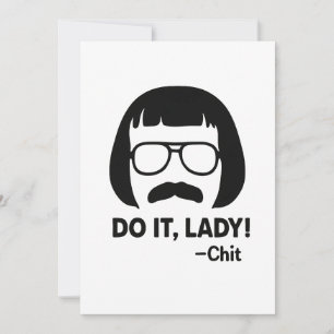 Convite Meme da Dama Faça – Design de Citação Retro Divert