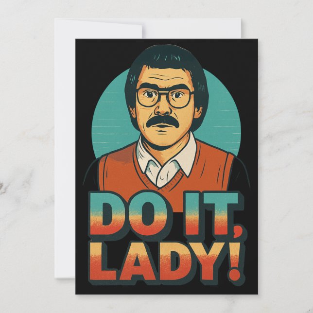 Convite Meme da Mulher Faça – Design de Citação Retro Dive (Frente)