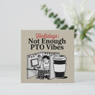 Convite Memes Divertidos de Férias no Escritório Café PTO