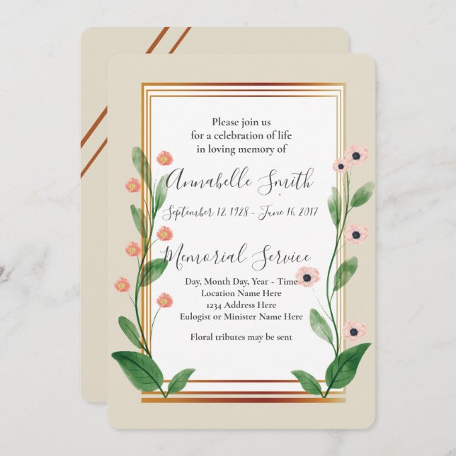 Convite Memória Ativa MODERNA SOFISTICADA (Frente/Verso)