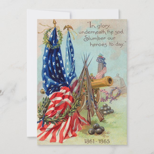 Convite Memória da Guerra Civil da bandeira americana (Frente)