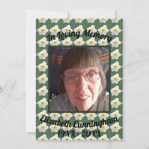 Convite Memória Quadrada de Memória White Daffodil Lovin