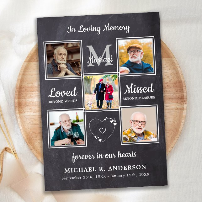 Convite Memorial 5 Foto Colagem Celebração Da Vida (Criador carregado)