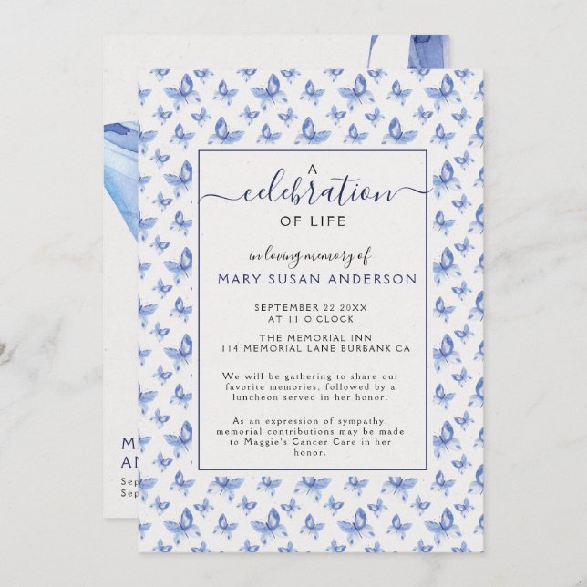 Convite Memorial da Vida das Borboletas (Frente/Verso)