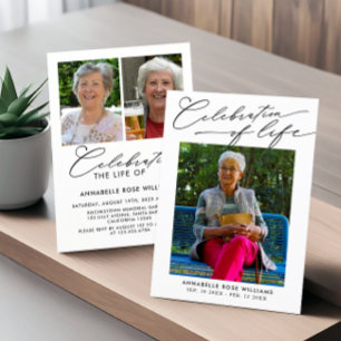 Convite Memorial Da Vida Sobre A Colagem De Fotos Moderna