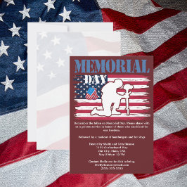 Convite Memorial Day Lembrança de Fallen Flag Cookout