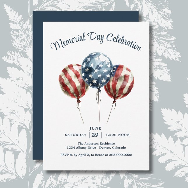 Convite Memorial Day Party (Criador carregado)