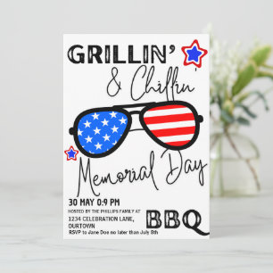 Convite Memorial Day Sunglass Backyard CHURRASCO