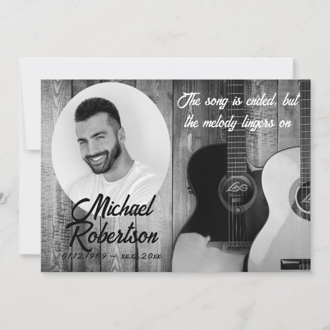 Convite Memorial de Guitarras Elétricas em Preto e Branco (Frente)