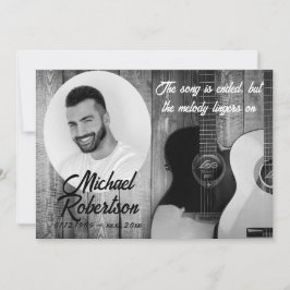 Convite Memorial de Guitarras Elétricas em Preto e Branco