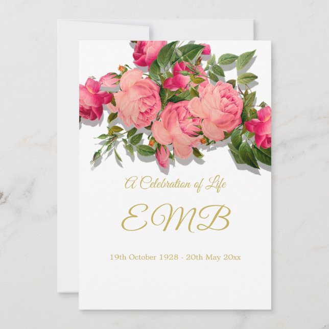 Convite Memorial Funeral Celebração da Vida (Verso)