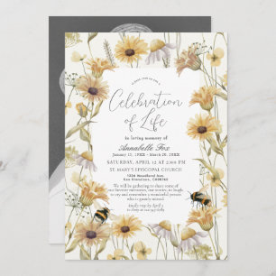Convite Memorial Funeral Chamomile & Daisies